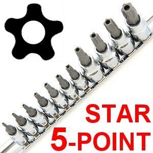 Anytime Tools 11 pc 5 POINT STAR TORX TAMPER PROOF SECURITY BIT SOCKET