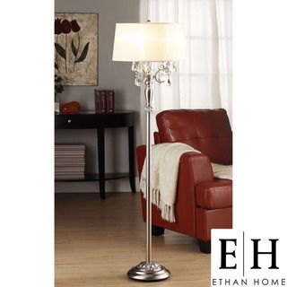 ETHAN HOME Silver Mist 1 light Crystal Chrome Floor Lamp