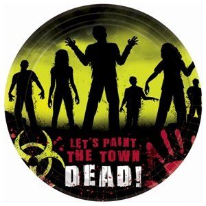 Beware Zombies Halloween Dessert Plates Party Accessory