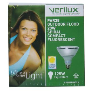 Verilux PAR 38 Outdoor Flood, 23 Watt Spiral Compact Fluorescent Light