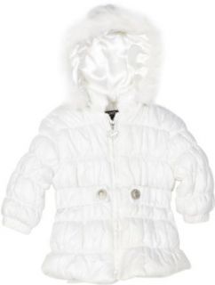 XOXO Baby girls Infant Polyester Fill Coat, White, 12