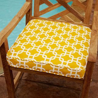 Penelope Yellow 19 inch Square Outdoor Chair Cushion