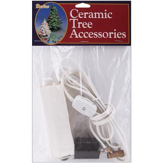 White Ceramic Christmas Tree Replacement Lamp Kit with Six foot Cord