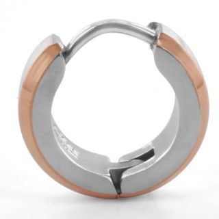 West Coast Jewelry Twotone Stainless Steel Hoop Earrings