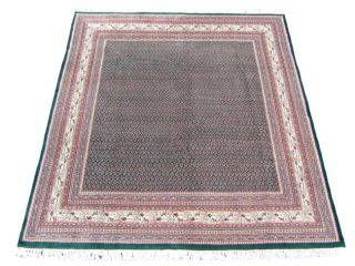 Sarouk Mir Hand knotted Green/ Ivory Rug (8 x 10)