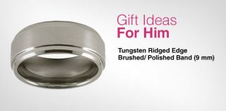 Gift Ideas for Him   Day 10   Tungsten Ridged Edge Brushed/ Polished