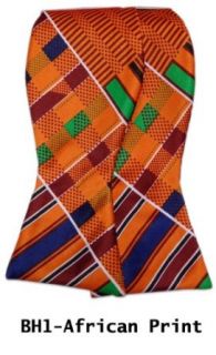 Mens Orange African Print Selftie Bow Tie With Matching