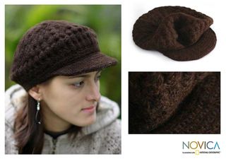 Wool Chocolate Cap Alpaca Hat (Peru)