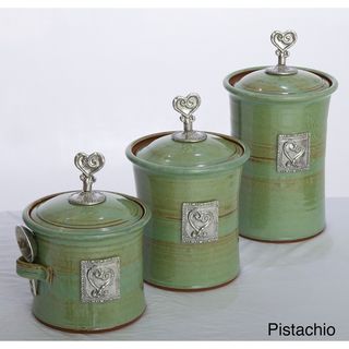 Artisans Domestic 3 piece Gourmet Canister Set with Heart Accents