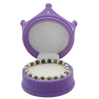 Junior Jewels Childrens White and Purple Freshwater Pearl Bracelet (6
