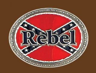 Rebel flag pewter belt buckle Clothing