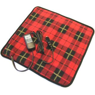 12 volt heated Pad with Safety Timer Red Plaid