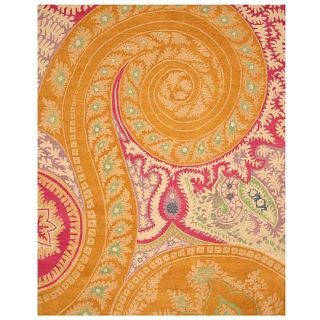 Hand tufted Paisley Abstract Wool Rug (89 x 119)
