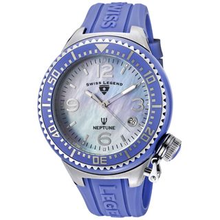 Swiss Legend Unisex Neptune Ceramic Blue Silicone Watch