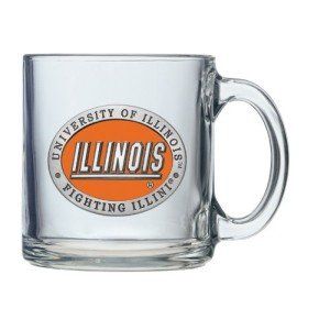 Illinois Fighting Illini Logo Clear Coffee Mug Set Sports