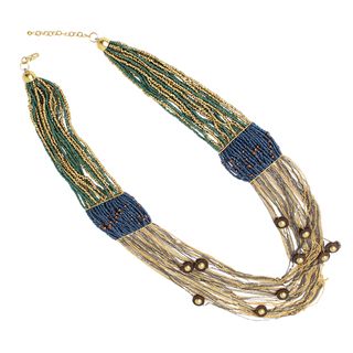 NEXTE Jewelry Two tone Multi strand Bead and Chain Fashion Necklace