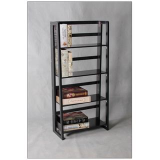 Black Finish 4 tier Ladder Bookcase Display Shelf