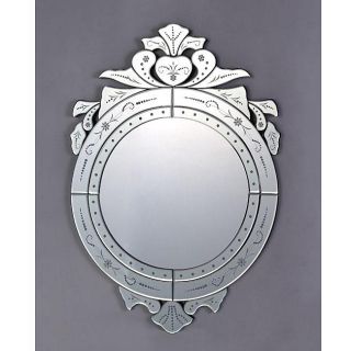 Ornate Top 31.5 inch Silver Venetian Mirror