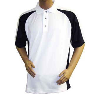 FootJoy Mens ProDry Pique White/ Navy Sport Golf Shirt