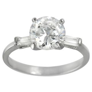 Journee Collection Steel Cubic Zirconia Engagement style Ring