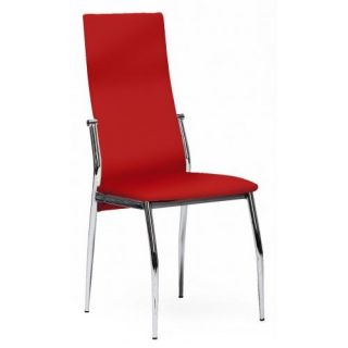 45 x P 46 x H 98.5 cm. Chaise rouge métal chromé modèle atlanta