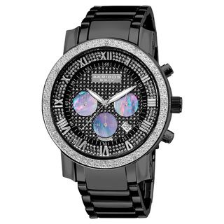 Akribos XXIV Mens Diamond accented Black Chronograph Bracelet Watch