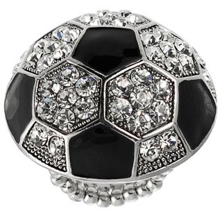 Journee Collection Stainless Steel Soccer Ball Stretch Ring