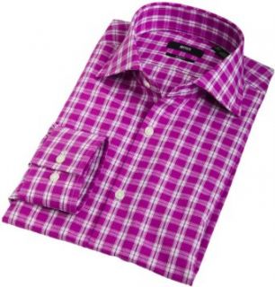 Hugo Boss Mens Jaron US Slim Fit Check Shirt, Medium Pink