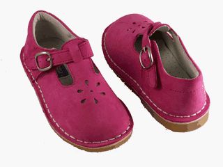 LAmour T Strap Fuchsia Pink Nubuck Suede Shoes, 7 Shoes