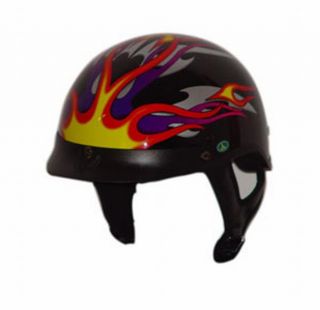 DOT Fire Flame Shorty Motorcycle Helmet