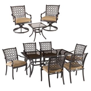 Agio Bramhill Tan and Black 10 Piece Outdoor Dining Set