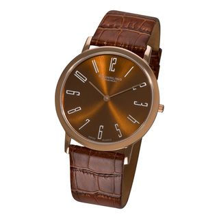 Stuhrling Original Mens Brown Belmont Ultra Slim Watch