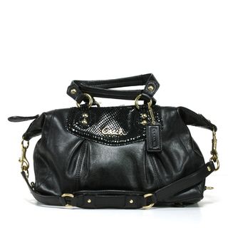 Coach Ashley Black Leather Satchel Handbag