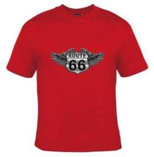 Route 66 Wings Adult T Shirt, Red , Small Clothing