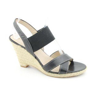Kandi Open Toe Wedge Sandals Shoes Black Womens New/Display Shoes