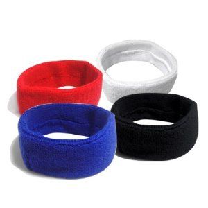 Four Color Sweatbands White, Black, Blue and Red