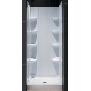 DreamLine White Shower Base and Back Walls Shower Kit