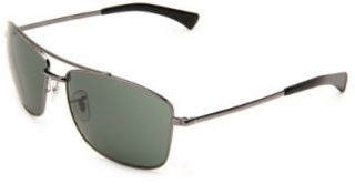 Square Sunglasses,Gunmetal Frame/Green Lens,One Size Ray Ban Shoes