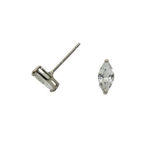 14k White Gold Marquise cut Cubic Zirconia Stud Earrings