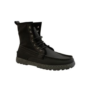 GBX Mens Leather and Canvas Lace up Boots