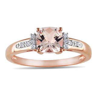 Miadora 10k Rose Gold Morganite and Diamond Accent Ring