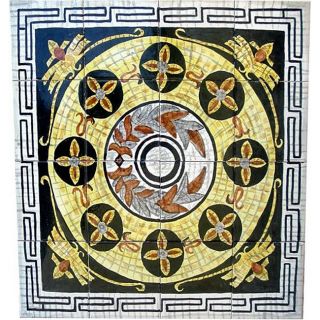 Hanna Design 16 tile Ceramic Mosaic Medallion