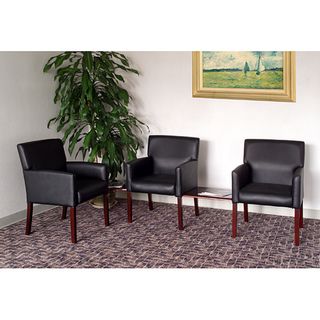 Boss Five piece Reception Group Set with Black Vinyl Upholstery