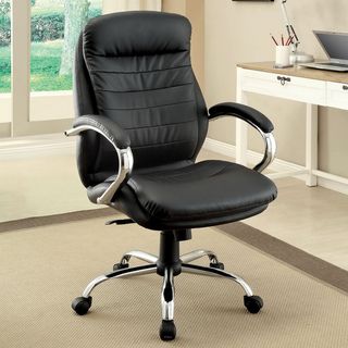 Enitial Lab Black Double Padded Leatherette Adjustable Office Chair