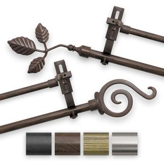 Finishing Touch 48 to 74 inch Adjustable Double Curtain Rod Set