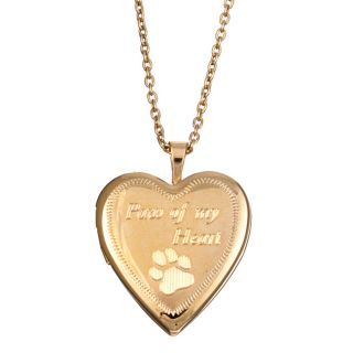 Engraved Paw of my Heart 20 mm Heart Locket Necklace