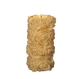 Decorative Pillar Candle 67 Hours (White/Gold Trim)