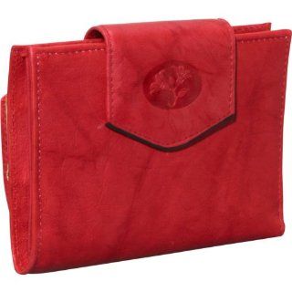 Buxton Leather Cardex Attache Clutch (Red) Shoes