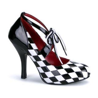 Inch Heel Sexy Shoes Race Car Driver Costume Shoes Black White