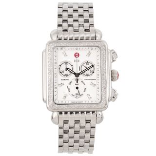 Michele Womens Stainless Steel Deco Chronograph Watch